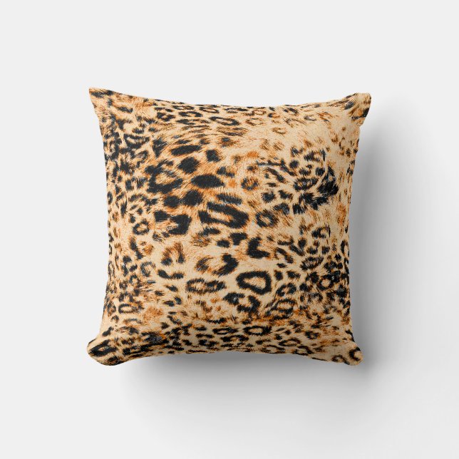 Leopard skin texture, leopard pattern cushion (Front)