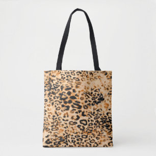 Leopard skin texture, leopard pattern tote bag
