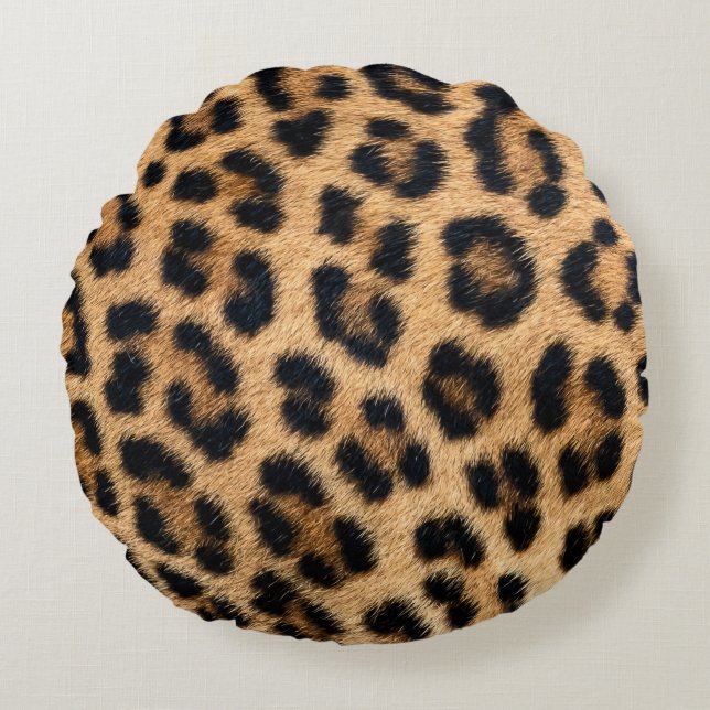 Leopard skin texture round cushion (Front)