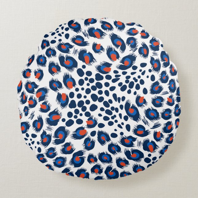 Leopard skin: vintage seamless pattern. round cushion (Front)