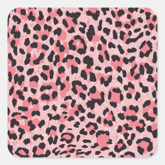 Leopard skin: vintage seamless texture square sticker (Front)