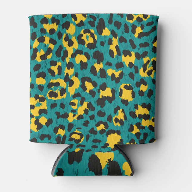 Leopard Skin: Vintage Texture Pattern Can Cooler (Front)