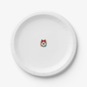 Leopard Soccer Bow Vintage Engraving Shirt Design_ Paper Plate