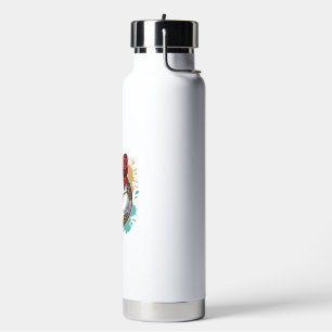 Leopard Soccer Bow Vintage Engraving Shirt Design_ Water Bottle