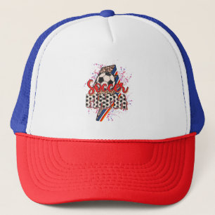 Leopard Soccer Mama Lightning Bolt Sport Mom Mothe Trucker Hat