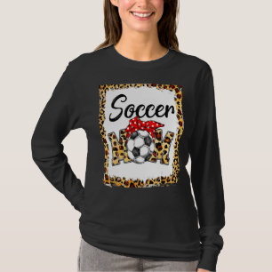 Leopard Soccer Mum Cute Mum Life Soccer Game Day C T-Shirt