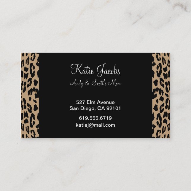Leopard Social Calling Cards (Front)