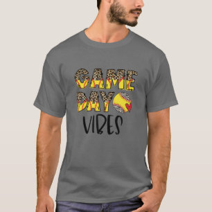 Leopard Softball Game Day Vibes Tee Softball Mum M
