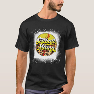 Leopard Softball Mom Tie Dye Softball Game Day Mot T-Shirt