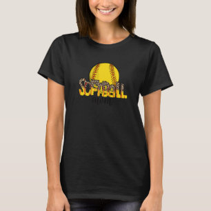 Leopard Softball Mum  For Women Mother's Day Mothe T-Shirt
