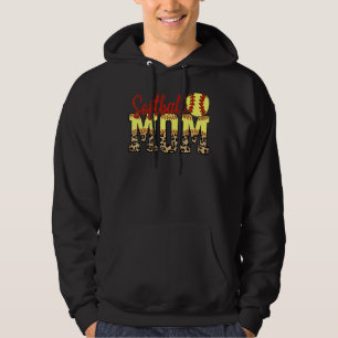 Leopard Softball Mum Game Day Mother's Day 2022 Hoodie