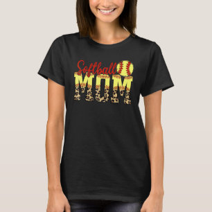 Leopard Softball Mum Game Day T-Shirt