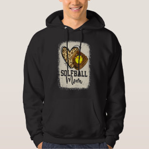 Leopard Softball Mum Softball Game Day Vibes Mothe Hoodie