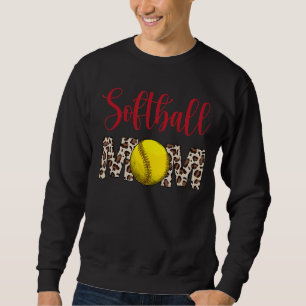 Leopard Softball Mum Softball Game Day Vibes Mothe Sweatshirt