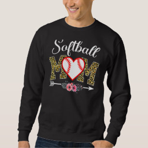 Leopard Softball Mum Softball Game Day Vibes Mothe Sweatshirt