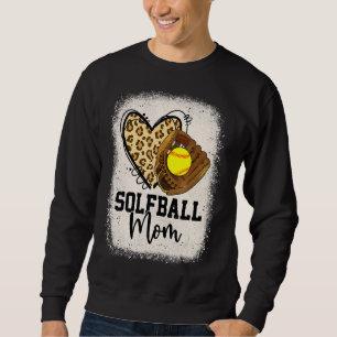 Leopard Softball Mum Softball Game Day Vibes Mothe Sweatshirt