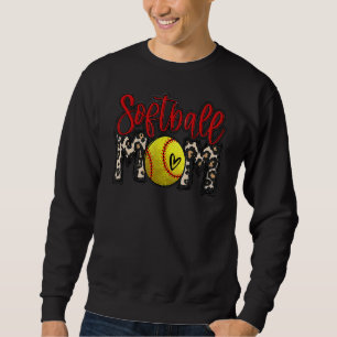 Leopard Softball Mum Softball Game Day Vibes Mothe Sweatshirt