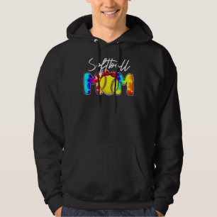 Leopard Softball Mum Tie Dye Softball Game Day Mot Hoodie