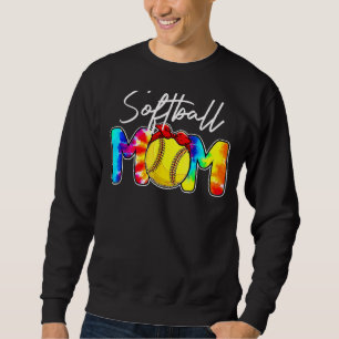 Leopard Softball Mum Tie Dye Softball Game Day Mot Sweatshirt