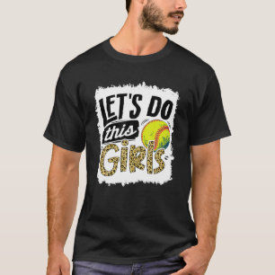 Leopard Softball Mum Women Girls Softball T-Shirt
