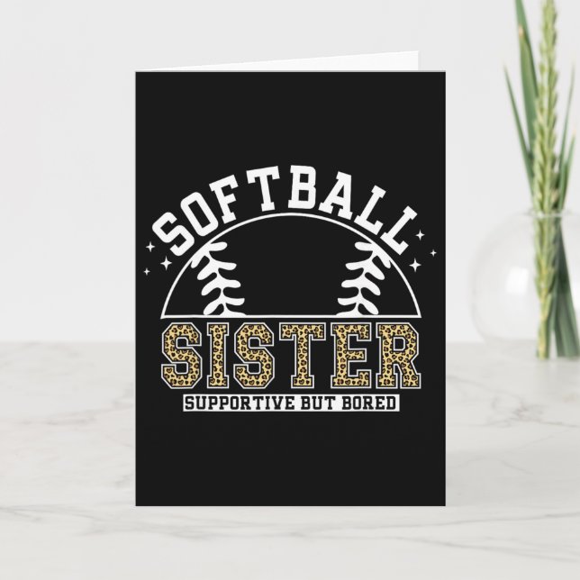 Leopard Softll Sister Supportive But Bored Softll  Card (Front)