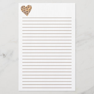 Leopard Sports Heart Lined Stationery