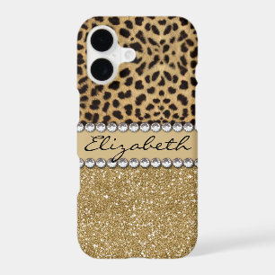 Leopard Spot Gold Glitter Rhinestone