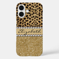 Leopard Spot Gold Glitter Rhinestone