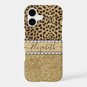 Leopard Spot Gold Glitter Rhinestone PHOTO PRINT