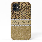 Leopard Spot Gold Glitter Rhinestone PHOTO PRINT