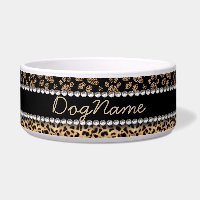 Leopard Spot Paw Prints Rhinestone Diamonds (Front)