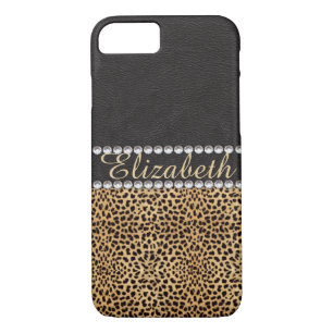 Leopard Spot Rhinestone Diamonds Personalise Case-Mate iPhone Case