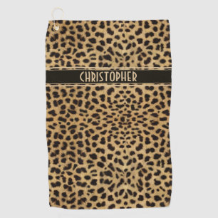 Leopard Spot Skin Print Personalise Golf Towel