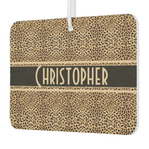 Leopard Spot Skin Print Personalised Car Air Freshener