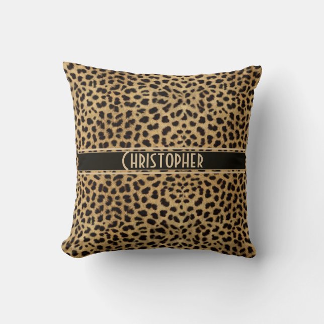 Leopard Spot Skin Print Personalised Cushion (Front)
