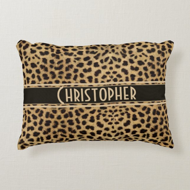 Leopard Spot Skin Print Personalised Decorative Cushion (Front)