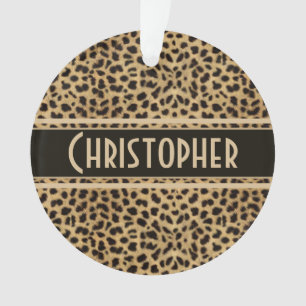 Leopard Spot Skin Print Personalised Ornament