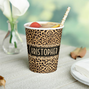 Leopard Spot Skin Print Personalised Paper Cup