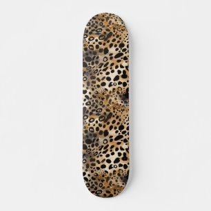 Leopard Spot Skin Print Skateboard