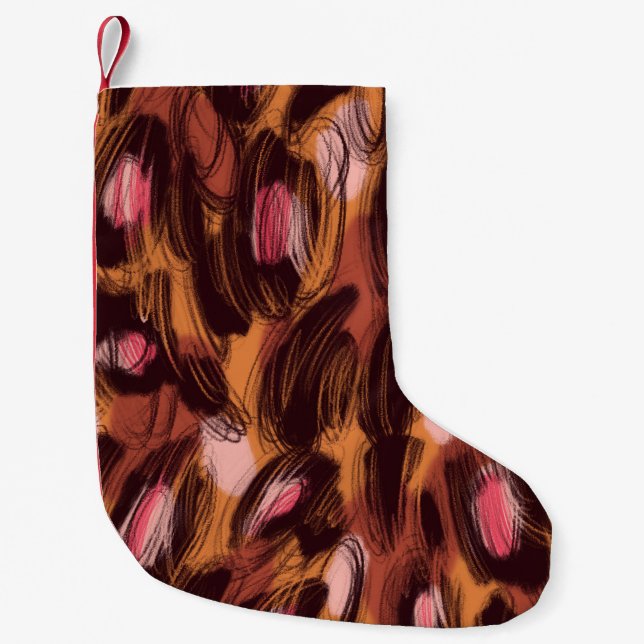Leopard Spots African Animal Pattern Small Christmas Stocking (Front)