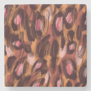 Leopard Spots African Animal Pattern Stone Coaster