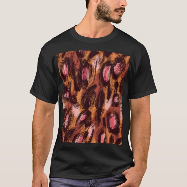 Leopard Spots African Animal Pattern T-Shirt (Front)