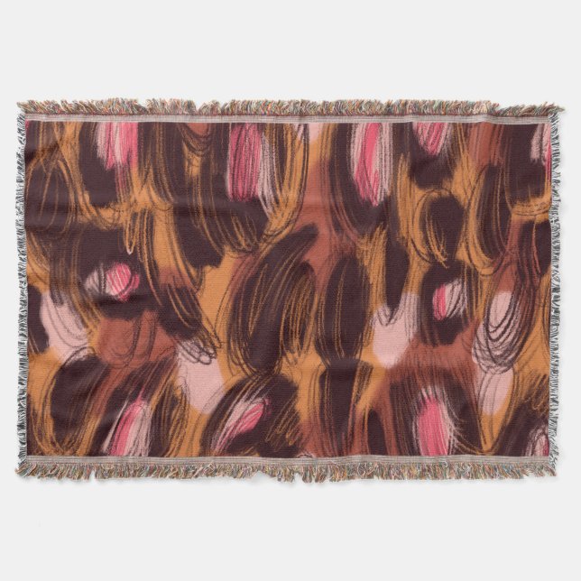 Leopard Spots African Animal Pattern Throw Blanket (Front)
