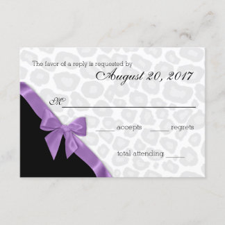 Leopard Spots and Purple Ribbon Response Card