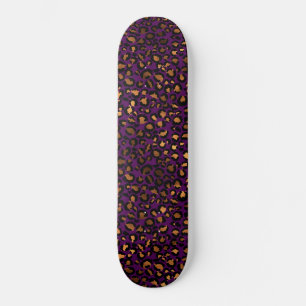 Leopard Spots Blue Glam Luxurious Fashionable Wild Skateboard