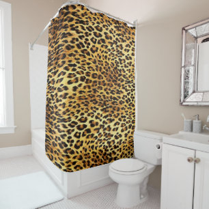 Leopard Spots Camouflage Pattern Painting Shower Curtain