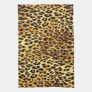 Leopard Spots Camouflage Pattern Painting Tea Towel