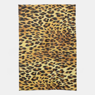 Leopard Spots Camouflage Pattern Painting Tea Towel