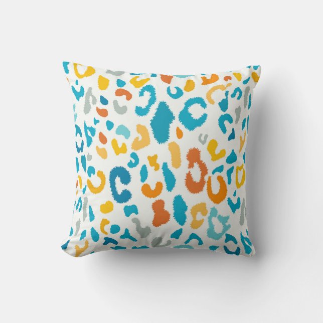Leopard Spots: Colourful Vintage Texture. Cushion (Front)