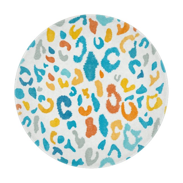 Leopard Spots: Colourful Vintage Texture. Cutting Board (Front)
